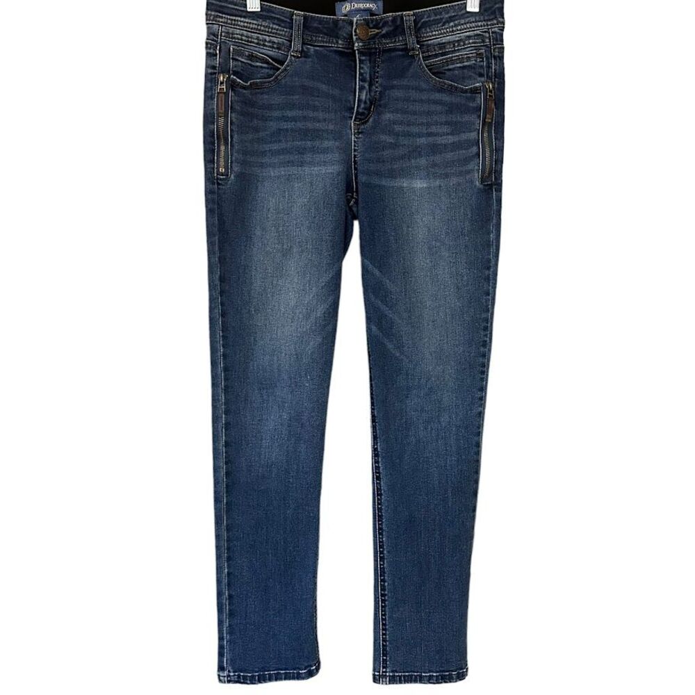 Democracy "Ab"solution Ab Technology Dark Wash‎ Zipper Slim Leg Jeans Womens 6